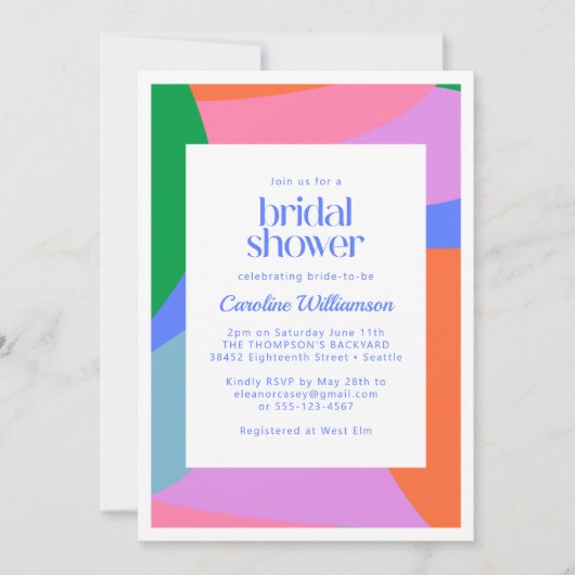 Helderkleurig, Abstract art Vrijgezellenfeest voor Kaart (Voorkant)