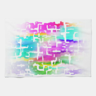 Helderkleurig Abstract multicollekleurig patroon Theedoek