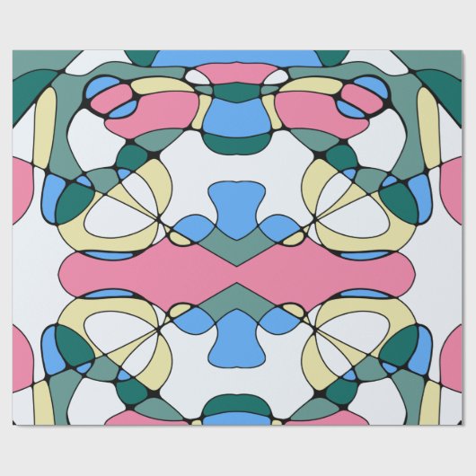 Helderkleurig Abstract patroon - Roze Blauw Groen Cadeaupapier (Vlak)