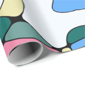 Helderkleurig Abstract patroon - Roze Blauw Groen Cadeaupapier (Rol Hoek)