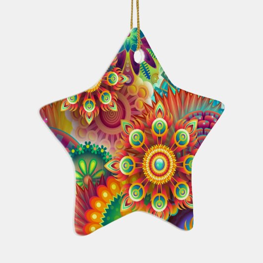 Helderkleurig Abstract ventilatorpatroon Keramisch Ornament (Rechts)