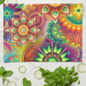 Helderkleurig Abstract ventilatorpatroon Theedoek (Gevouwen)