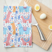 Helderkleurig Alpaca-patroon Theedoek (Quarter Fold)