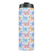 Helderkleurig Alpaca-patroon Thermosbeker (Voorkant)