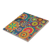 Helderkleurig Boho Floral Pattern Tegeltje (Zijkant)