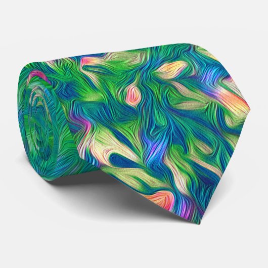 Helderkleurig Floral patroon Stropdas (Opgerold)