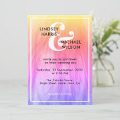 Helderkleurig huwelijk kaart (Staand voorkant)