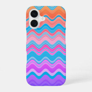 Helderkleurig, meerkleurig, droog Zigzag-patroon iPhone 16 Hoesje