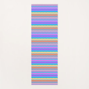 Helderkleurig, meerkleurig, droog Zigzag-patroon Yogamat