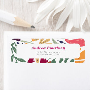 Helderkleurig, mismatch Floral Vrijgezellenfeest Etiket