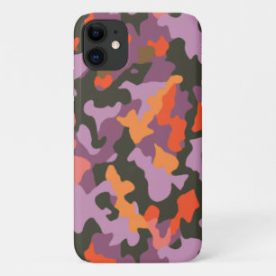 Helderkleurig, multicollisvormig Camopatroon iPhone 11 Hoesje