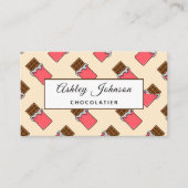 Helderkleurig patroon met chocolaatstaaf en kleurr visitekaartje (Voorkant)