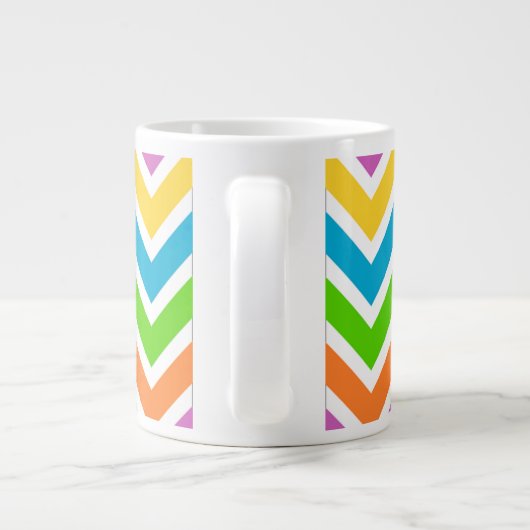 Helderkleurig Rainbow Chevron Pattern Extra Grote Beker (Achterkant)