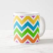 Helderkleurig Rainbow Chevron Pattern Extra Grote Beker (Voorkant rechts)