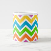 Helderkleurig Rainbow Chevron Pattern Extra Grote Beker (Voorkant)