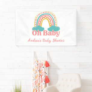 Helderkleurig regenboogBaby shower Spandoek