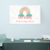 Helderkleurig regenboogBaby shower Spandoek (Beurs)