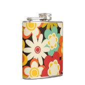 Helderkleurig Retro Cute Floral Pattern Heupfles (Rechts)