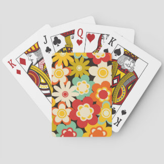 Helderkleurig Retro Cute Floral Pattern Pokerkaarten