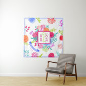 Helderkleurig vette Floral Sketch Bouquet Wandkleed (In Situ (horizontaal))