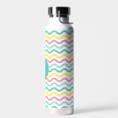 Helderkleurig Wavy Pattern Monogramed Waterfles (Links)