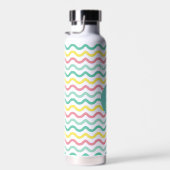Helderkleurig Wavy Pattern Monogramed Waterfles (Rechts)