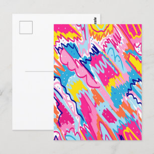 Helderkleurige Abstracte kunst Briefkaart