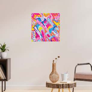 Helderkleurige Abstracte kunst Poster