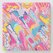 Helderkleurige Abstracte kunst Stenen Onderzetter (Voorkant)
