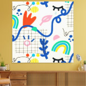 Helderkleurige Abstracte kunststofdoppen Canvas Afdruk (Insitu (Woonkamer))