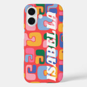 Helderkleurige Abstracte vormen Persoonlijke naam Case-Mate iPhone Case (Achterkant)