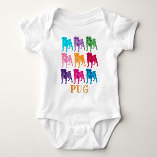Helderkleurige Camouflage Pugs Romper