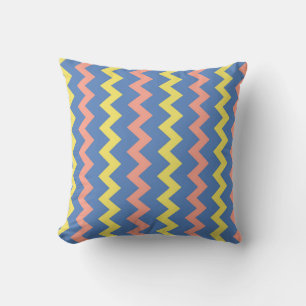 Helderkleurige chevron zigzag kussen
