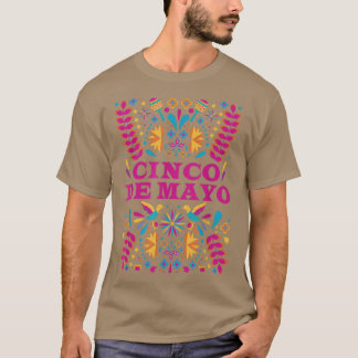 Helderkleurige Cinco De Mayo-bloem Grafisch voor W T-shirt