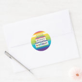 Helderkleurige draagtang met kaarsen Klassiek Ronde Sticker (Envelop)