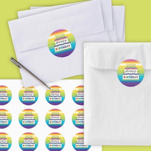 Helderkleurige draagtang met kaarsen Klassiek Ronde Sticker