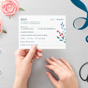 Helderkleurige floral Wedding Rsvp Kaart
