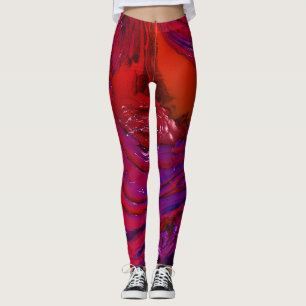 Helderkleurige fractale kunst leggings