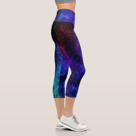 Helderkleurige Galaxy Capri-Leggings
