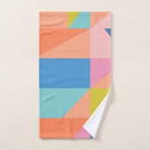 Helderkleurige geometrische vormen in roze en blau bad handdoek (Handdoek)