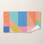 Helderkleurige geometrische vormen in roze en blau bad handdoek (Handdoek)