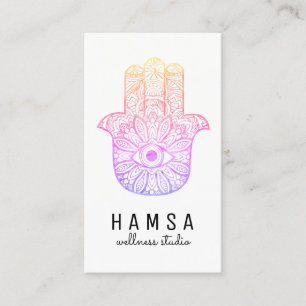 Helderkleurige Hamsa Reiki Visitekaartjes