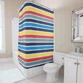 Helderkleurige horizontale strepen. douchegordijn (In situ)