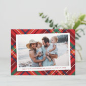 Helderkleurige kerstkaart één foto (Staand voorkant)