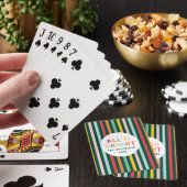 Helderkleurige, moderne kerstfamilie Square Sti Pokerkaarten (Insitu)