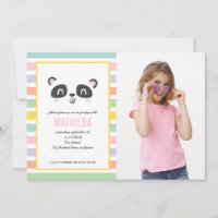 Helderkleurige multicolor panda-verjaardagsfeestje