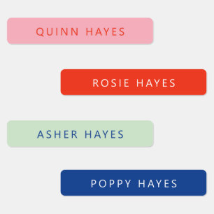 Helderkleurige naamlabels labels