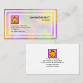 Helderkleurige plastic witranden Babyzittend Visitekaartje (Voorkant / Achterkant)