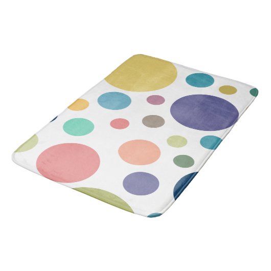 Helderkleurige poka Dots Badmat (Gekanteld)