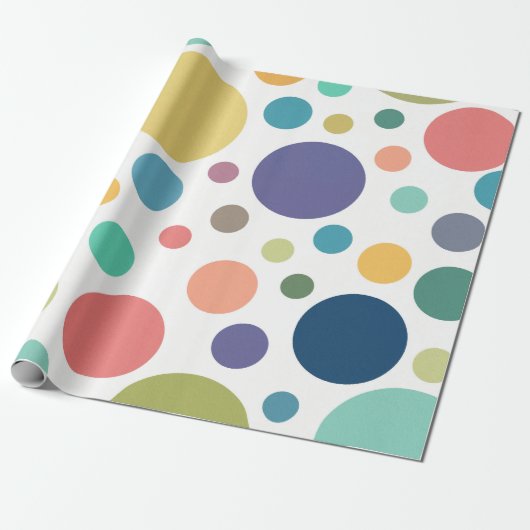 Helderkleurige poka Dots Cadeaupapier (Uitgerold)
